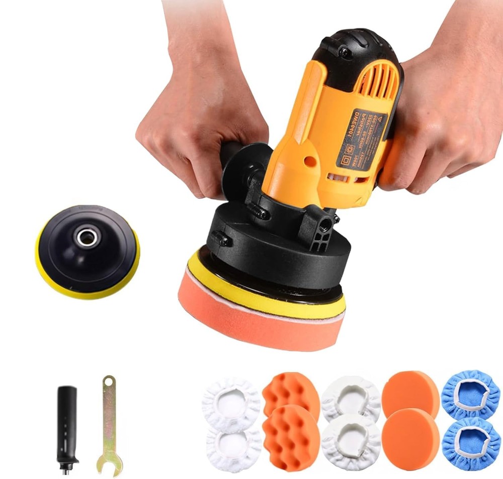 Variable Speed Random Orbital Buffer Polisher 110V 600W - 16pc Professional Kit