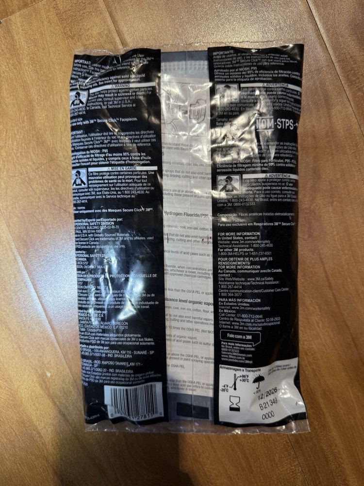 3M D3078 Secure Click Particulate Filter P95 (2 pack) 01/2024