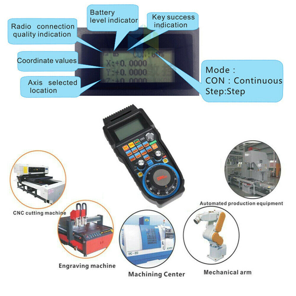 WHB04B MACH3 Controller Kit 3/4/6 Axis MPG USB Wireless Handwheel +Ethernet Card