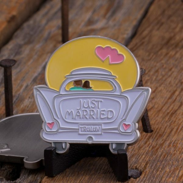 Just Married Car Challenge Coin