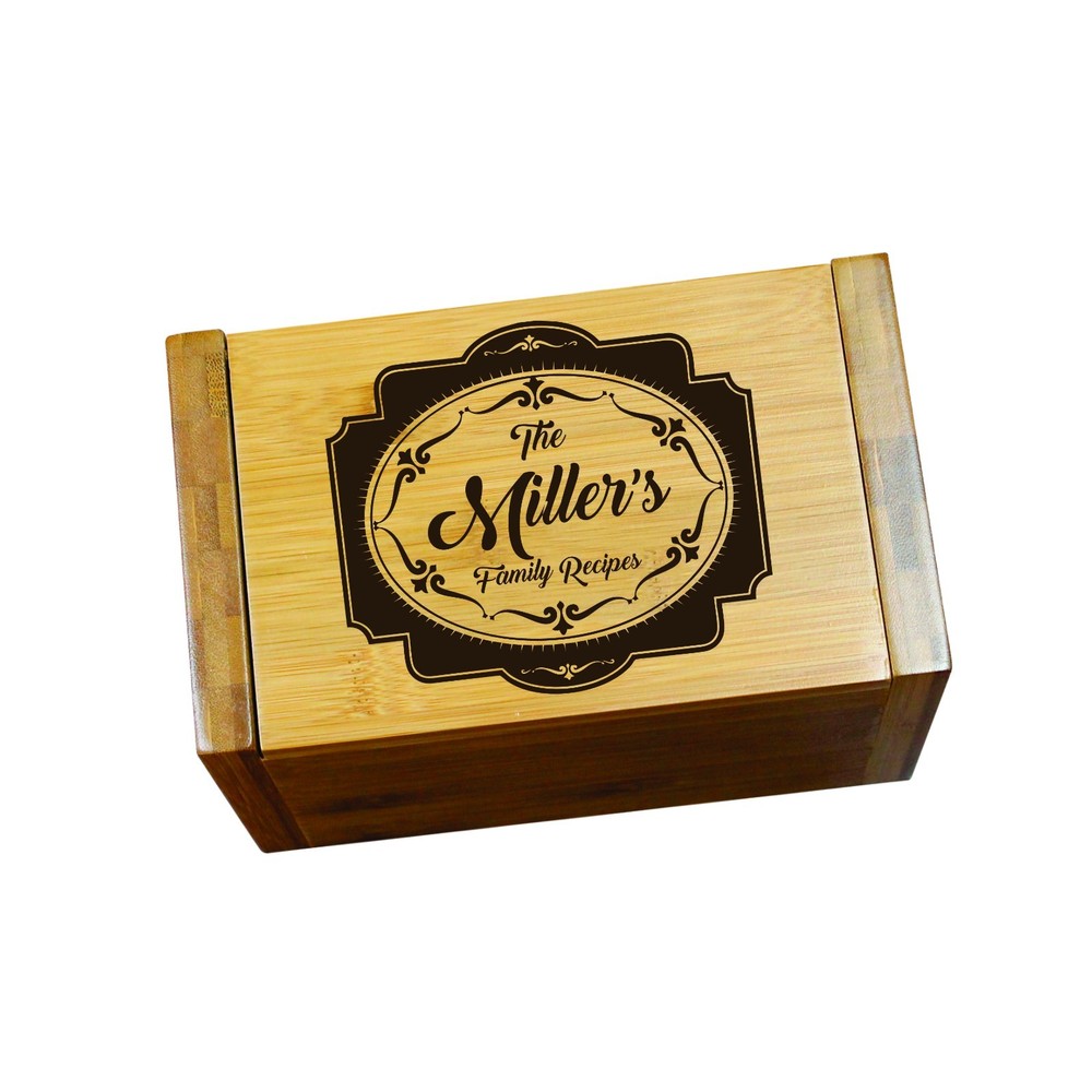 Engraved House Warming Gift - Custom Recipe Box Organizer for Kitchen