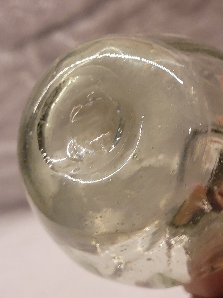 Nice Swirled Pontiled Light Green Small Bottle