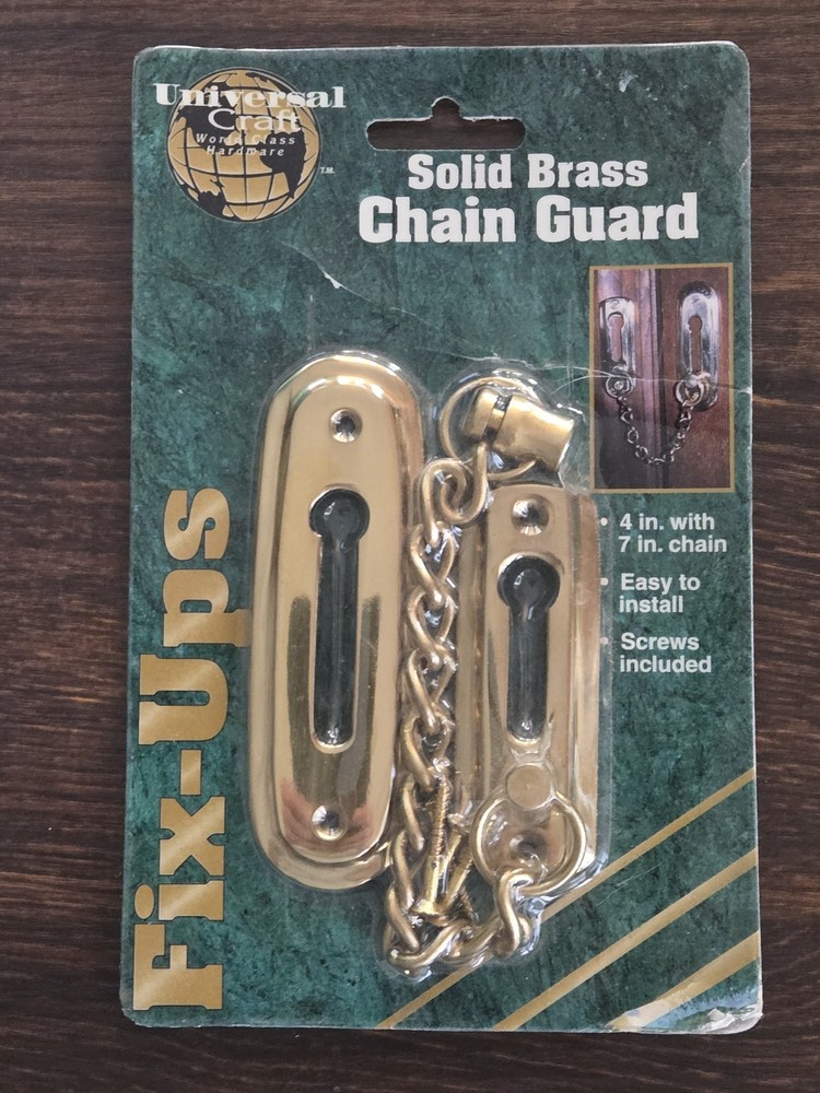 UNIVERSAL CRAFT SOLID BRASS CHAIN GUARD ( NEW ) 4" W/ 7" CHAIN