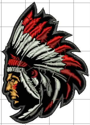 4" Chief Indian Sew-On biker patch