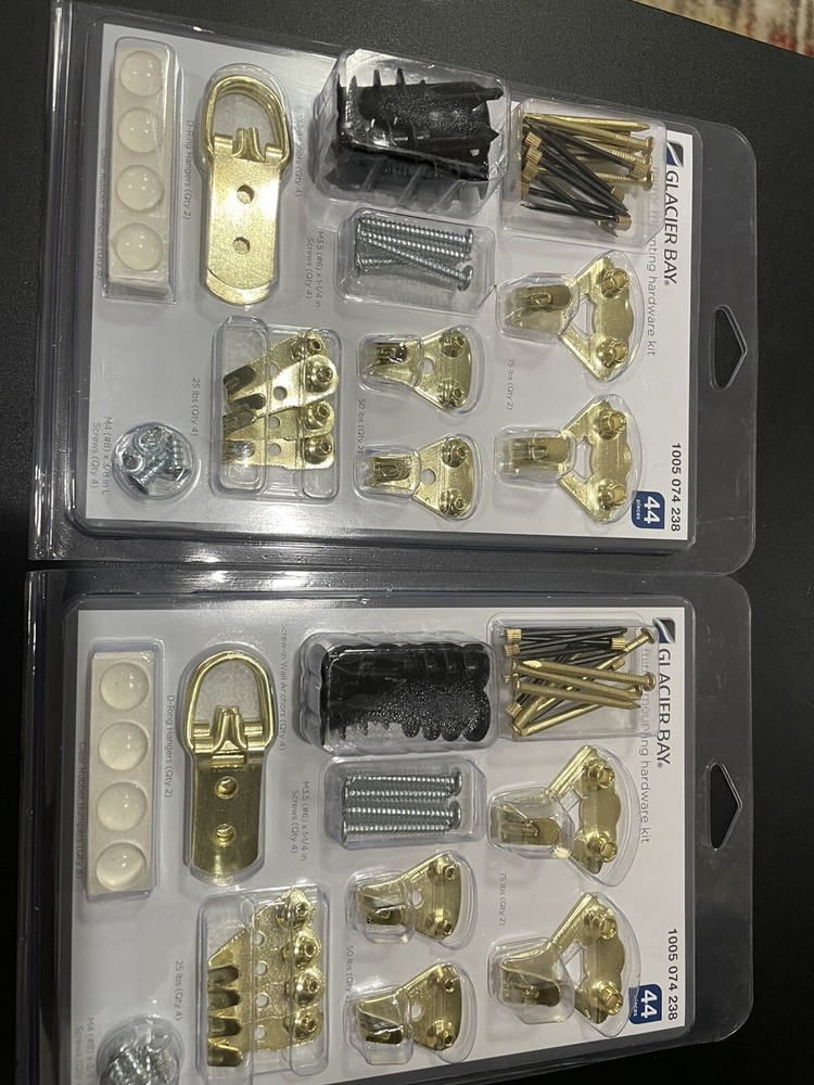 2X (44 Pieces) Glacier Bay Wall Hanging Hardware Accessory Kit
