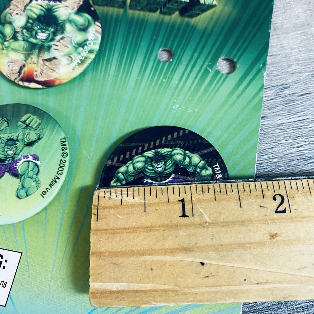 Vintage 2003 THE INCREDIBLE HULK 3 BUTTON Pin SET MARVEL