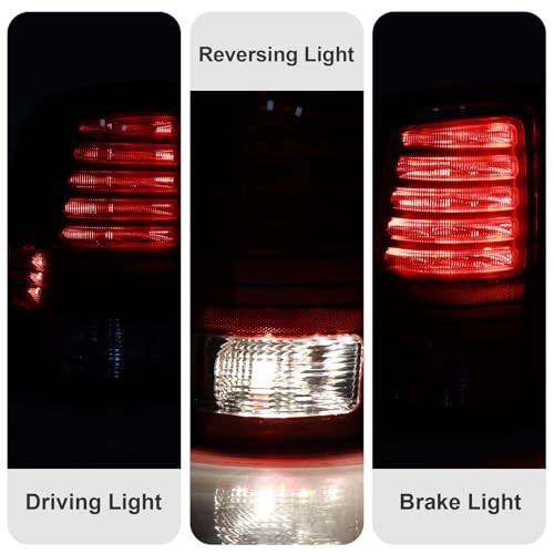 LED Tail Lights Assembly Compatible with 2013-2018 2013-2018 LED Black Border