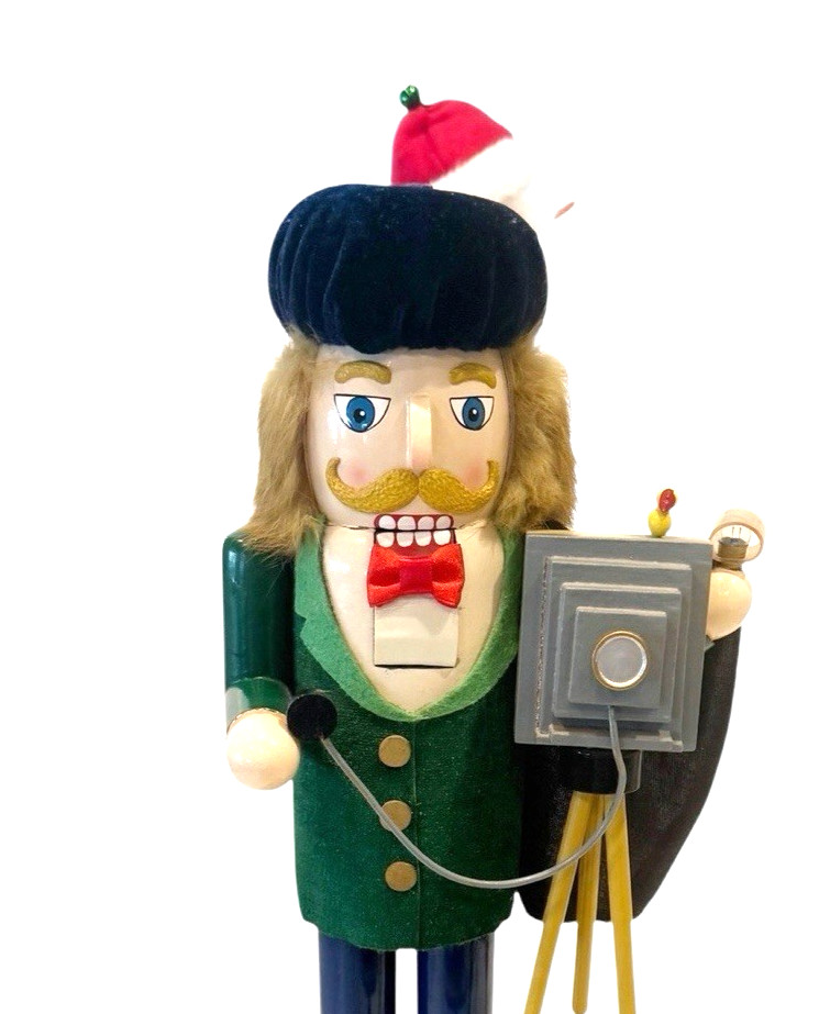 Nutcracker Village 2000 Wooden Nutcracker "Old World Photographer" 16" Tall HTF