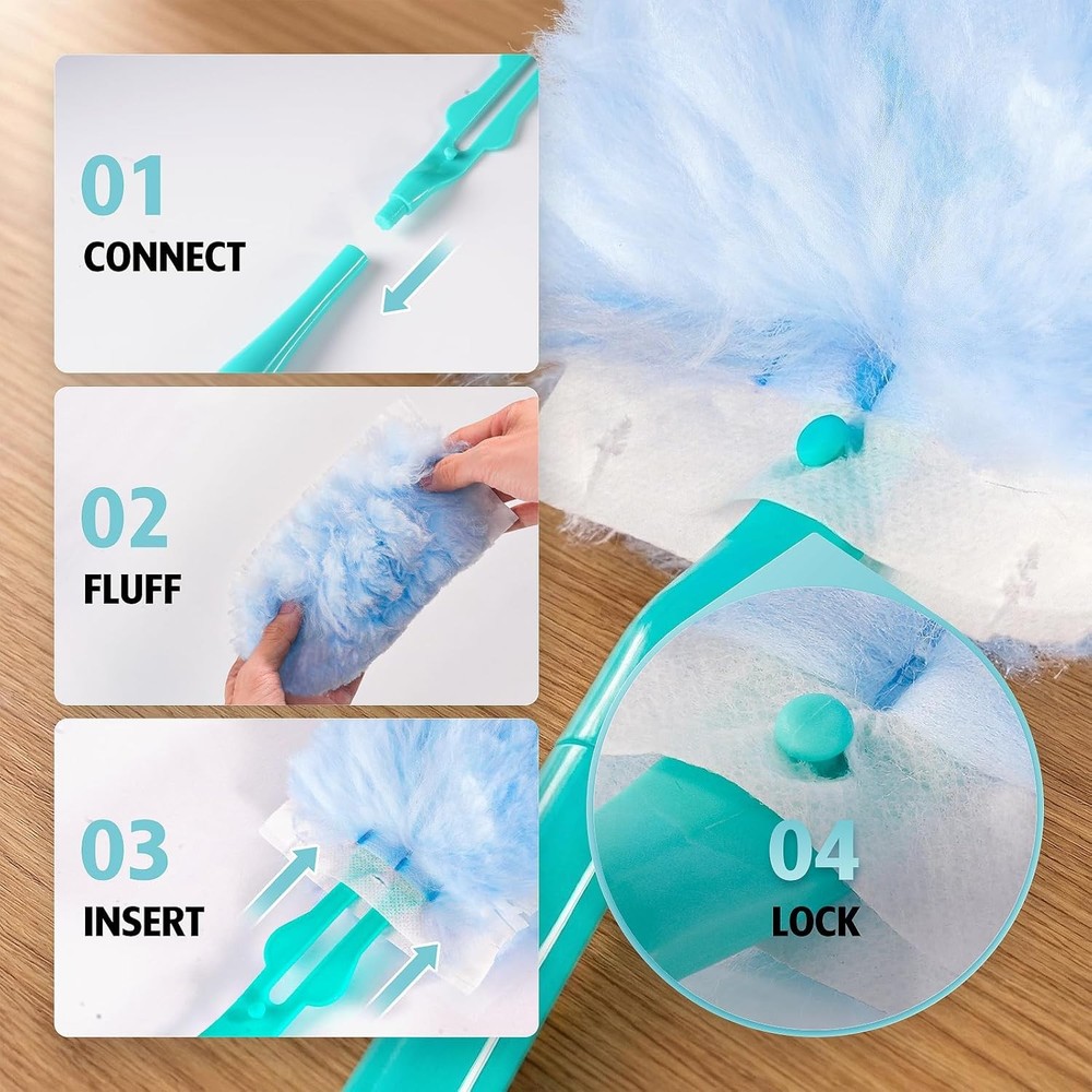 Duster Refill for Swiffer Duster, 30 Count Heavy Duty 2 Side 360° Duster Refill