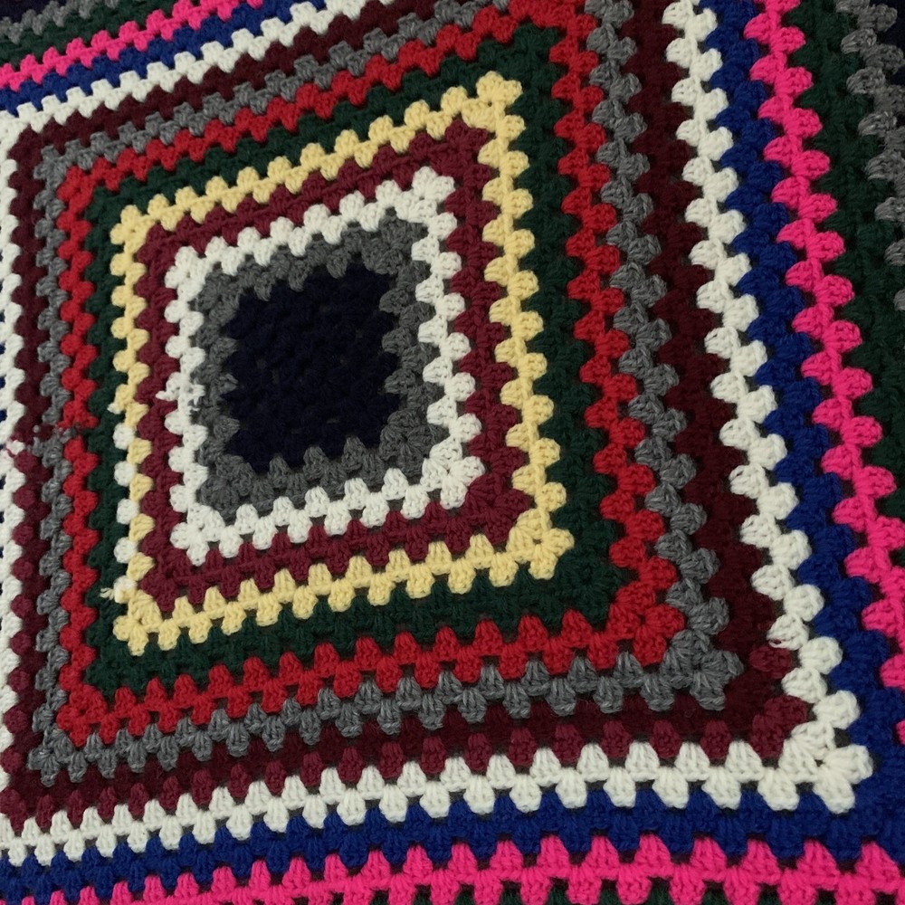 Handmade Crochet Multicoloured Baby Blanket 28” x 28”