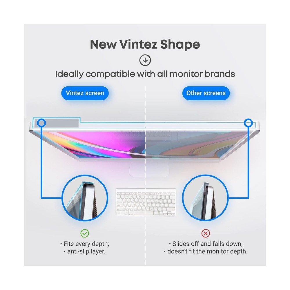 VINTEZ Blue Light Blocking Screen Protector Panel for 27 inch Diagonal LED PC...
