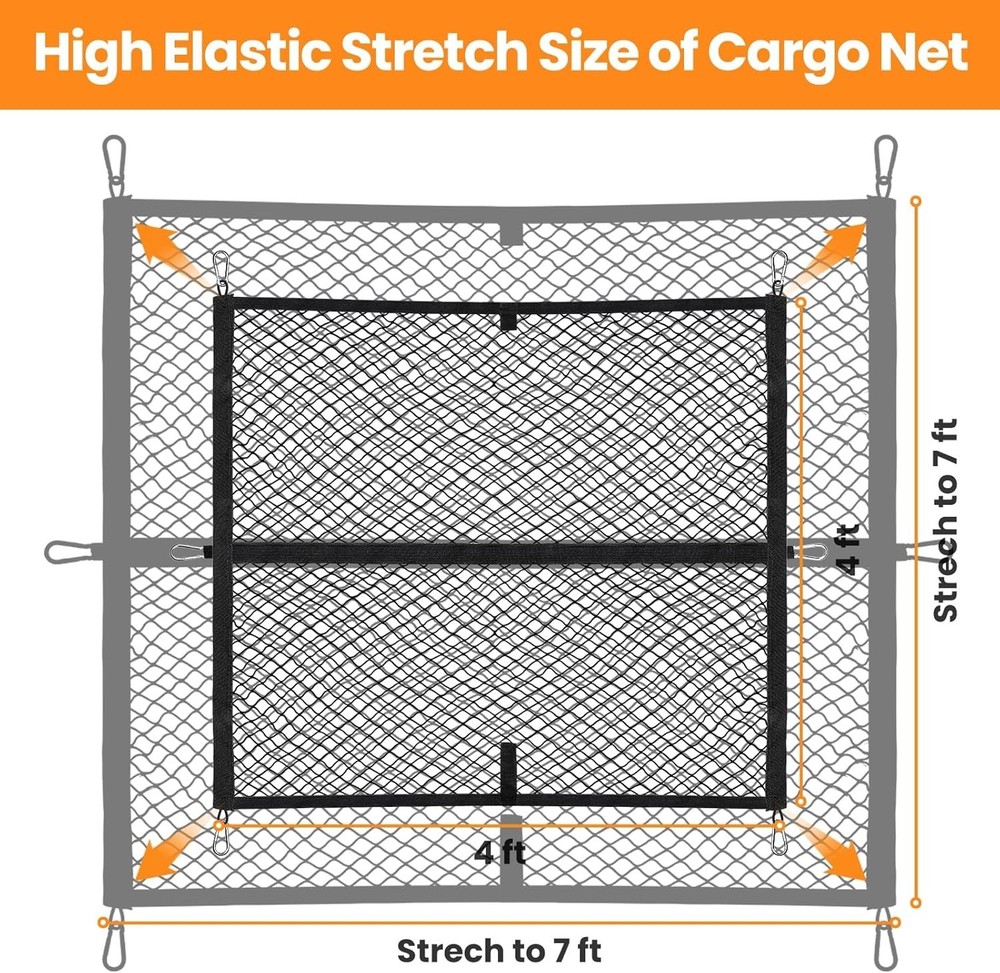 Versatile Elastic Cargo Net for Pickup Trucks - Easy Install & Max Protection
