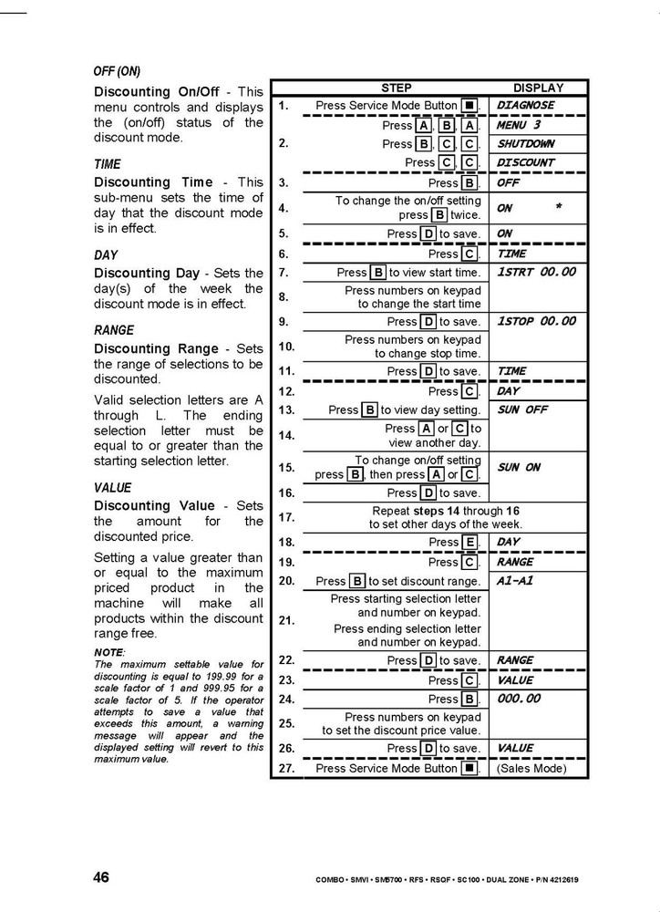 120 SELECT CONTROLLER SOFTWARE PROGRAMMING MANUAL FITS VENDNET 4212619 H 2007