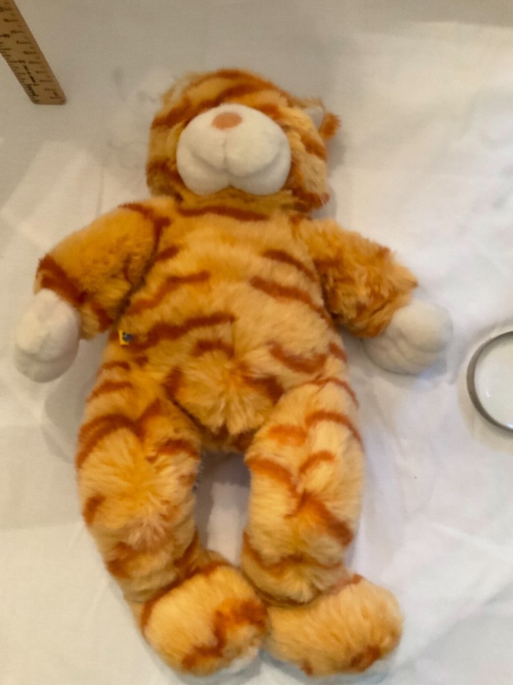 Build a bear orange striped soft cat plush