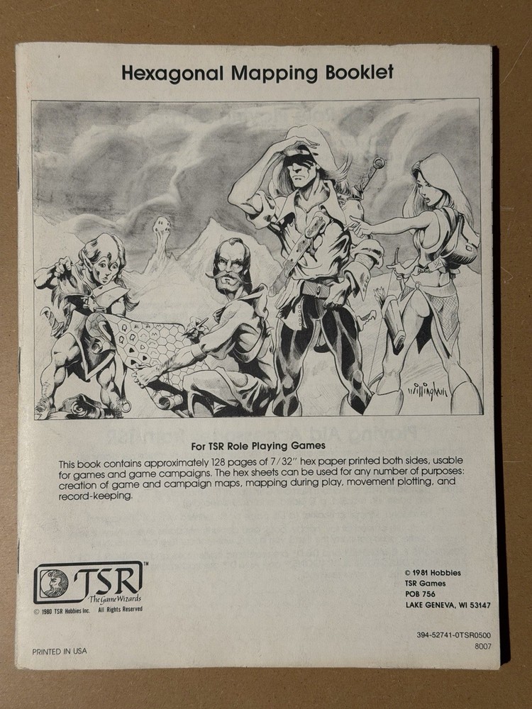 Dungeons & Dragons Hexagonal Mapping Book Booklet - 1981 - TSR 8007