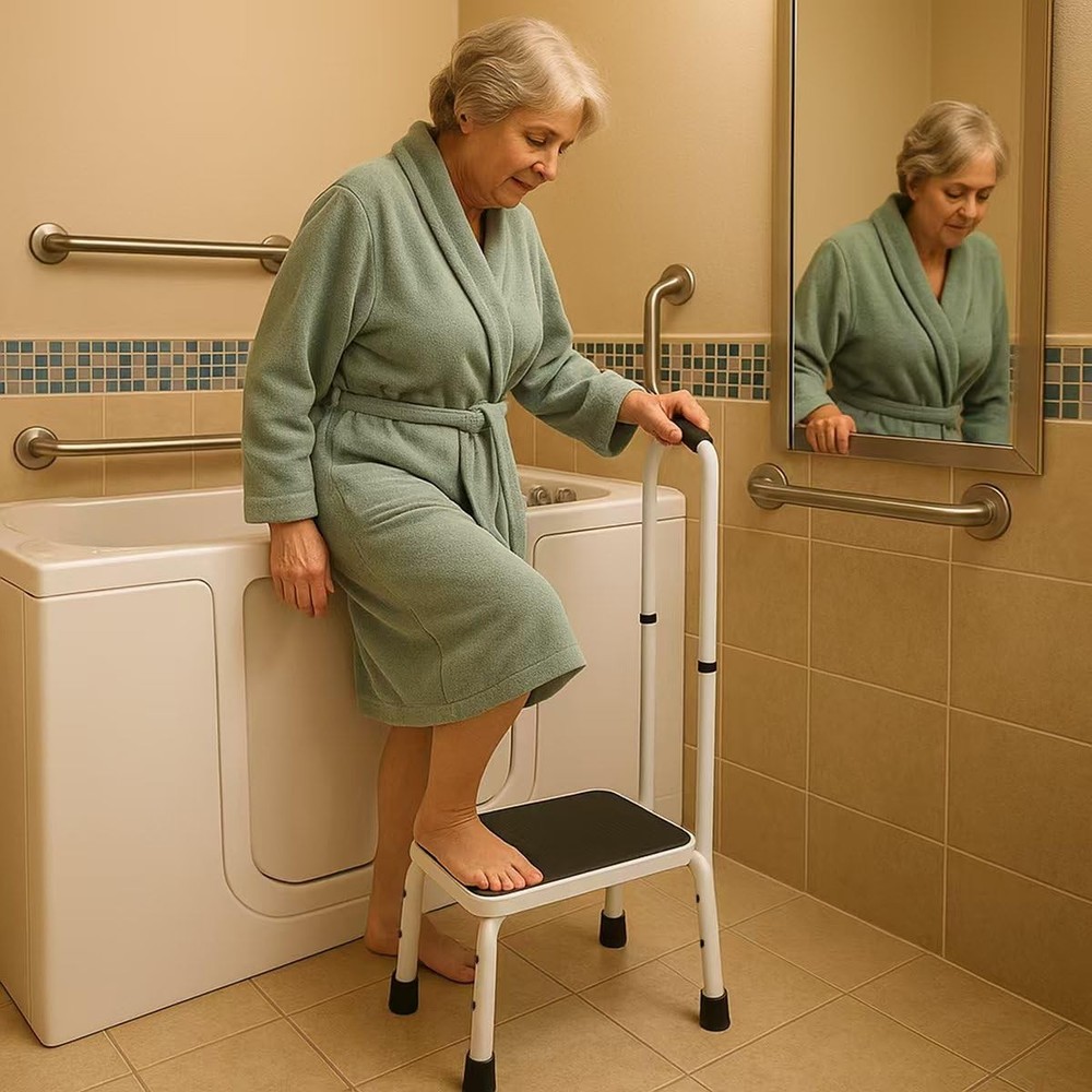Sattiyrch Step Stool with Handle for Ederly,Sturdy and Lightweight Stool with...