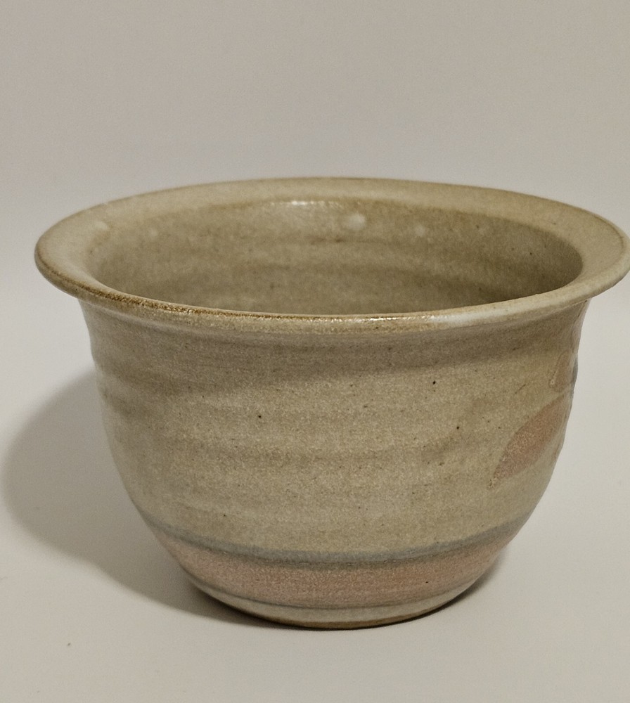 Small Stoneware Pottery Planter Multicolor Signed About 3" High 4.5" Wide
