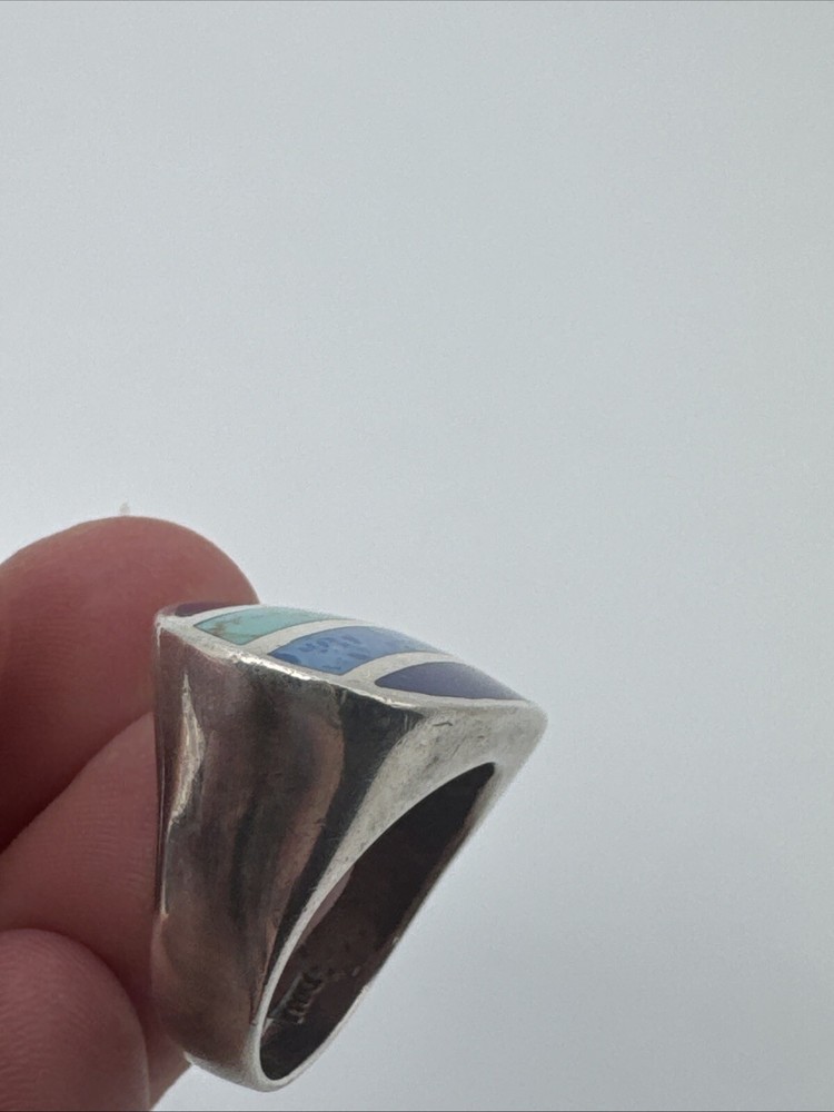Sterling Turquoise And Lapis Lazuli Ring Size 6