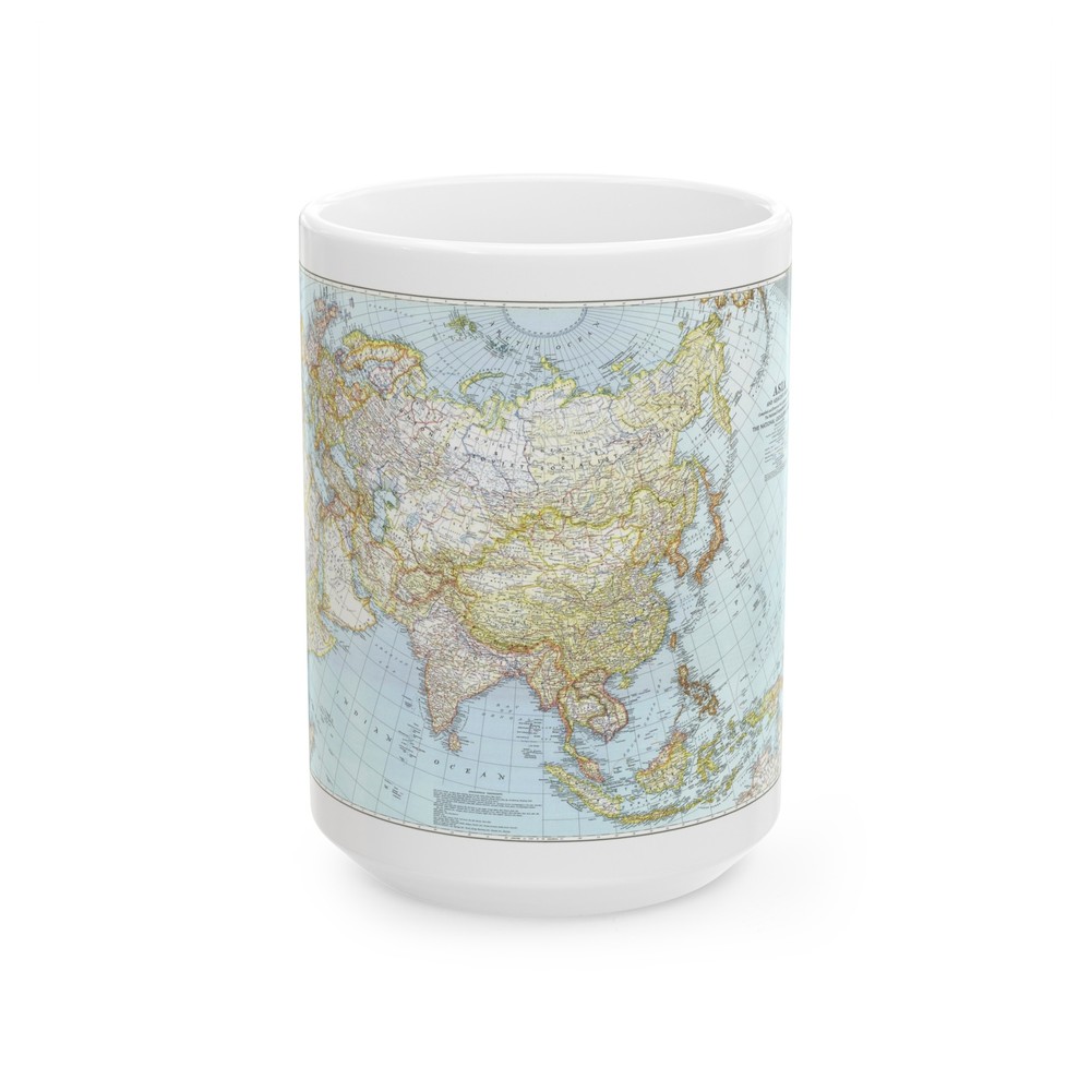 Asia and Adjacent Areas (1942) (Map) White Coffee Mug