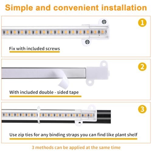 Full Spectrum LED Grow Light Strips for Indoor Plants - Timer & Dimmable 3 Head
