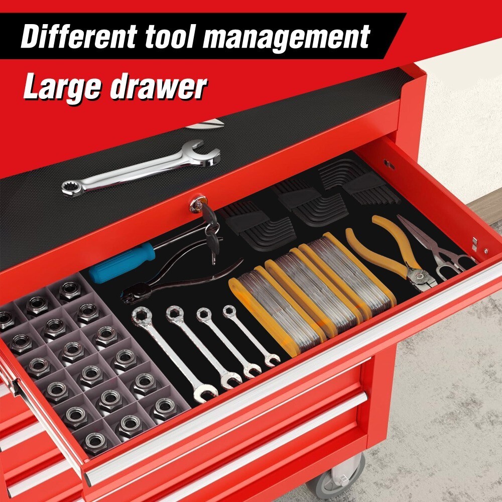Rolling Tool Chest 7 Drawers Tool Box Lockable Tool Storage Cabinet for Garage