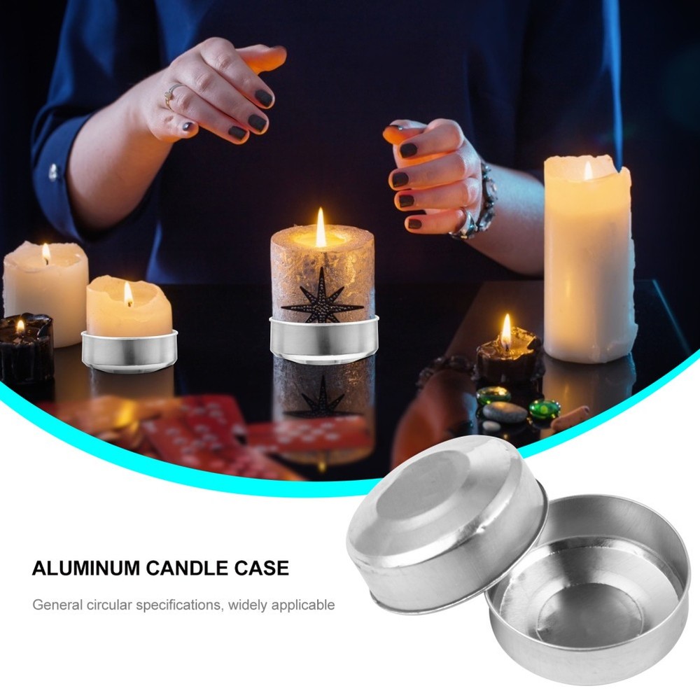 100Pcs Aluminum Cases for Tea Light Tins Empty Candle Containers