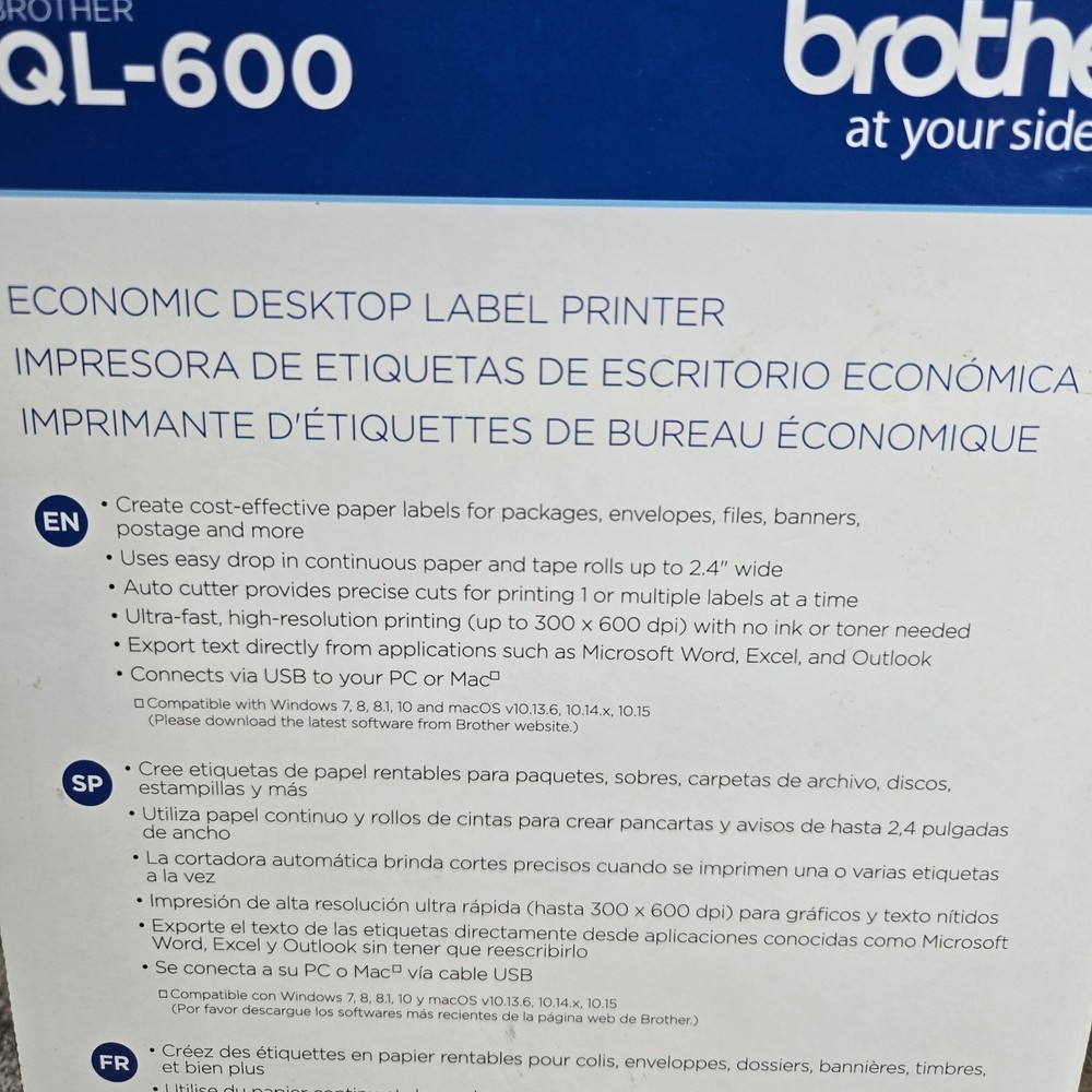 Brother QL-600 Label Printer Automatic Cutter New in Box