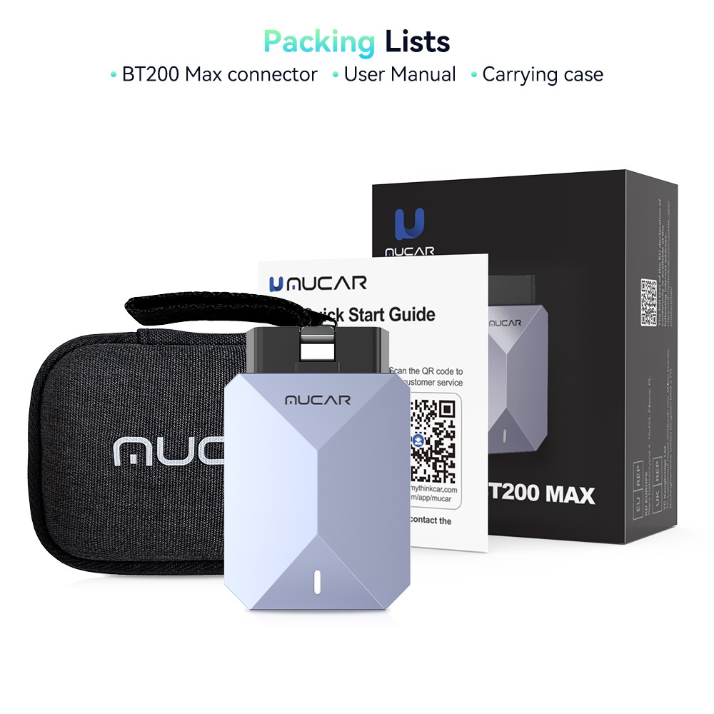 MUCAR BT200 MAX Car All System AI Diagnostic Tool 15 Reset OBD2 Scan Code Reader