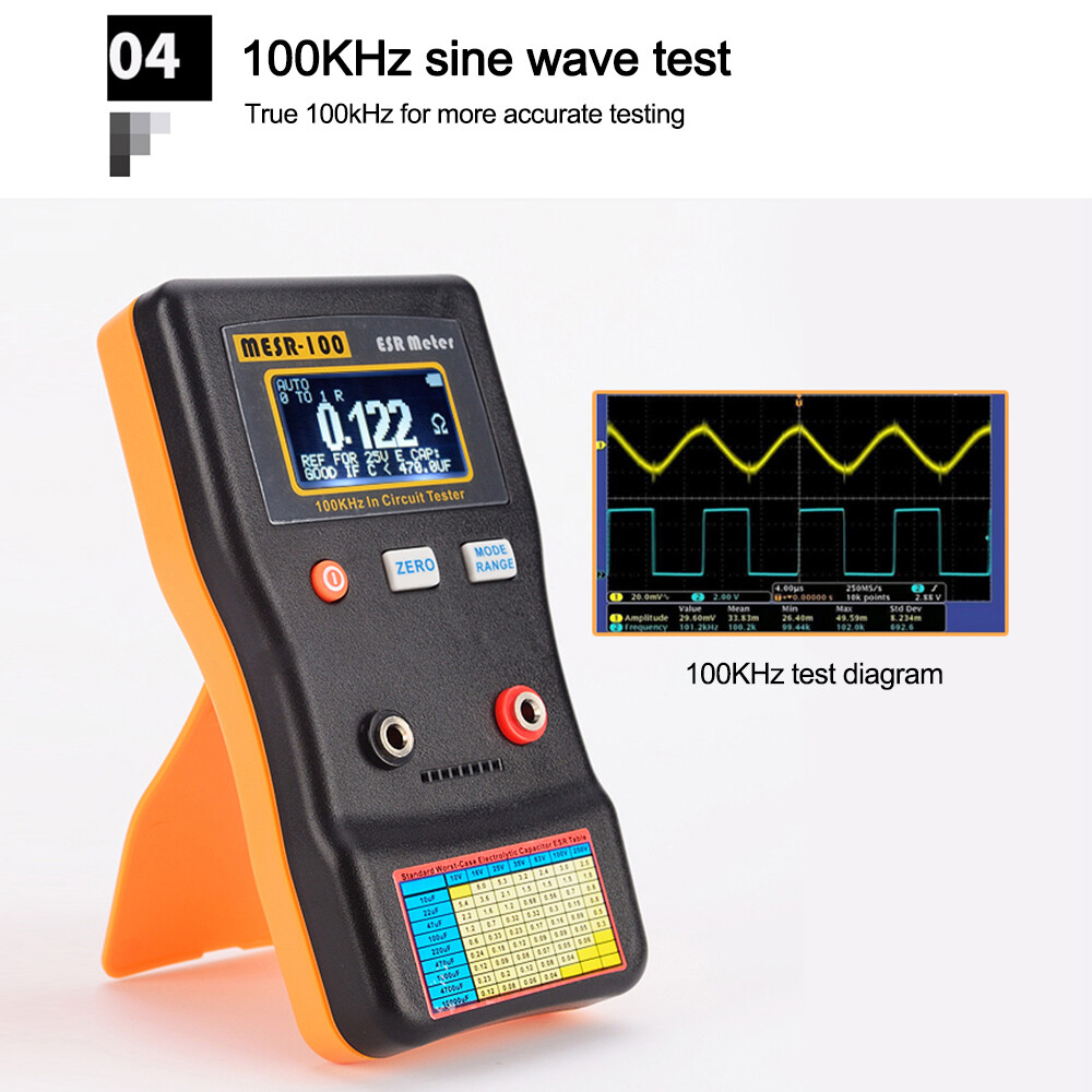 MESR-100 ESR Capacitance Ohm Meter Capacitance Internal Resistance Circuit Test