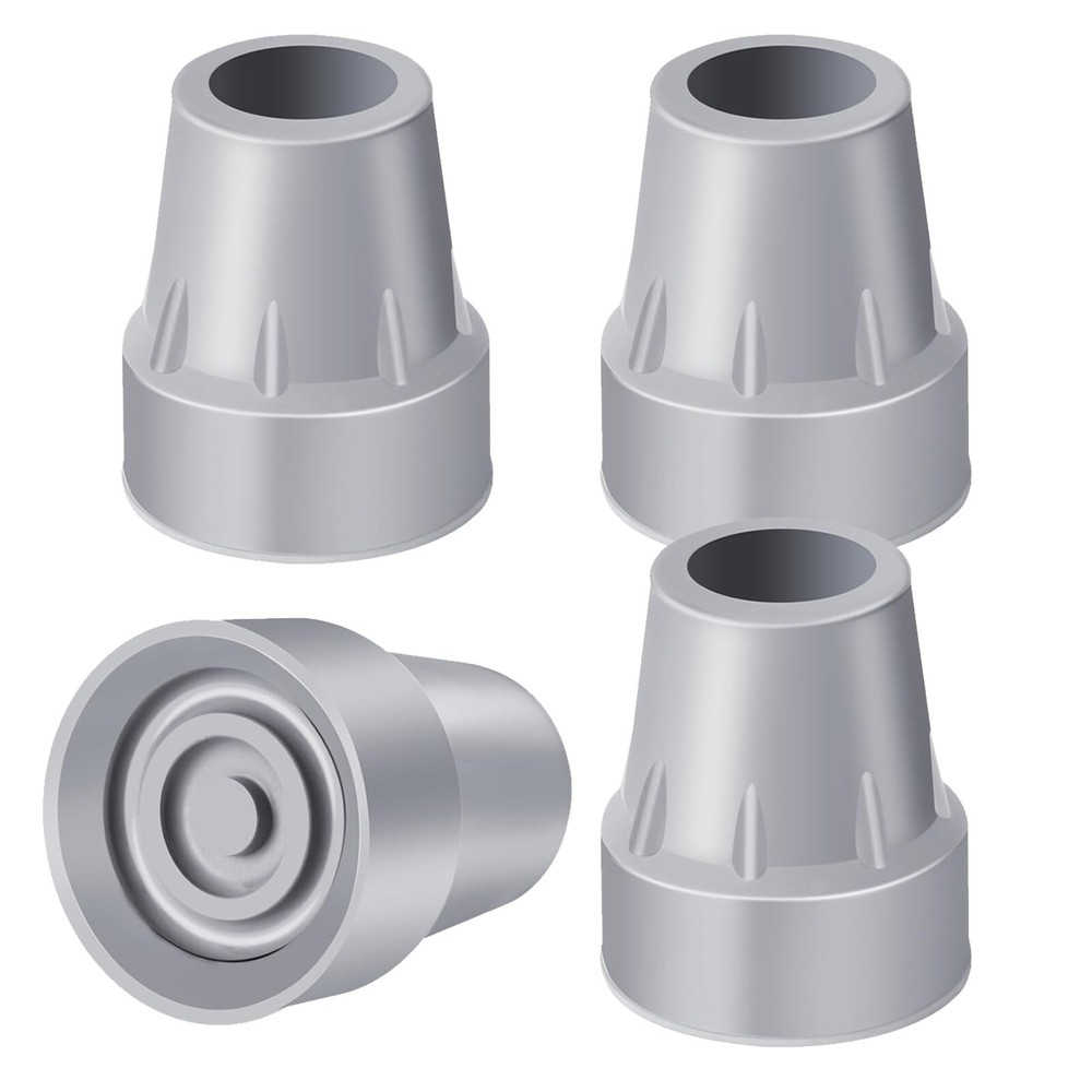 4 Pack 7/8 Inch Heavy Duty Rubber Crutch Tips Accessories Replacement Cane Tips