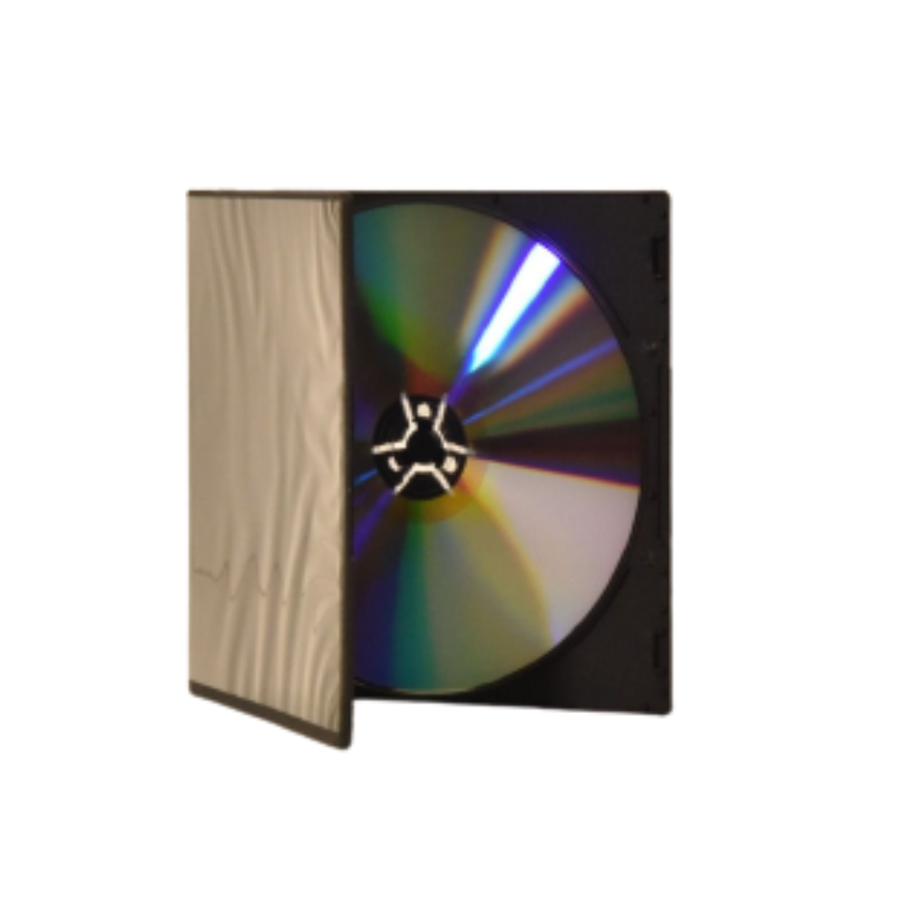 Kingdom Black External Inexpensive Plastic CD/DVD Cases- 4mm Thick - Pack of 200