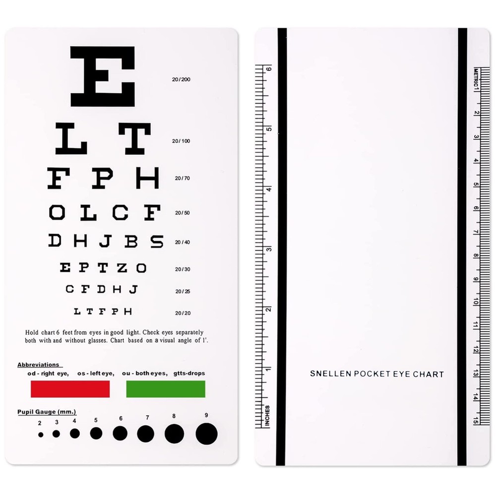 NURSE ELITE Pocket Sized Snellen Eye Chart for Visual Exam