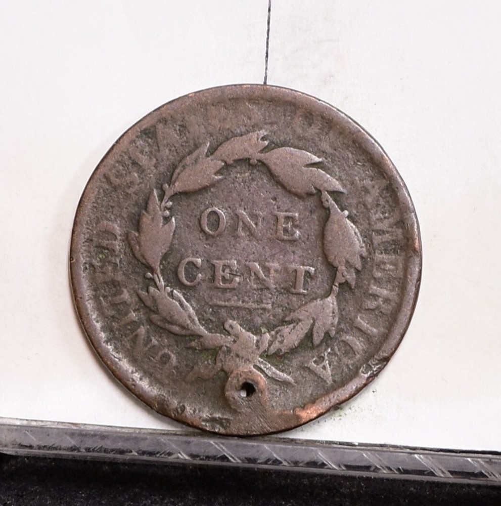 1817 Large Cent - 13 Stars - Good Details, Hole (#57716-L)