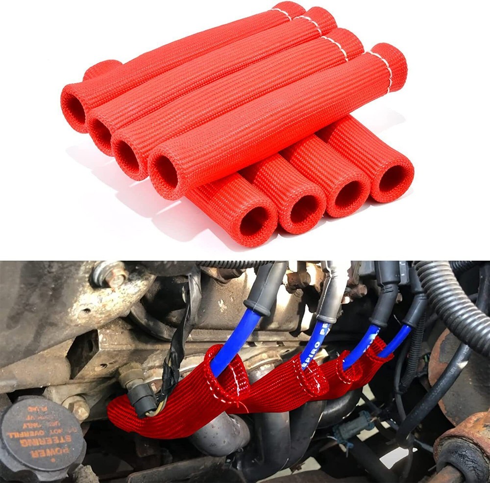 8 Spark Plug Boot Protector 2500° Spark Plug Heat Sleeve Wire Covers Header Boot