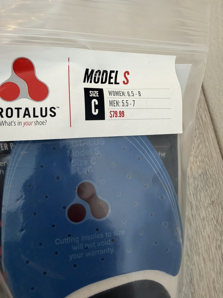 Protalus Model S Arch Support Orthotic Insoles Size W 6.5-8 M 5.5-7
