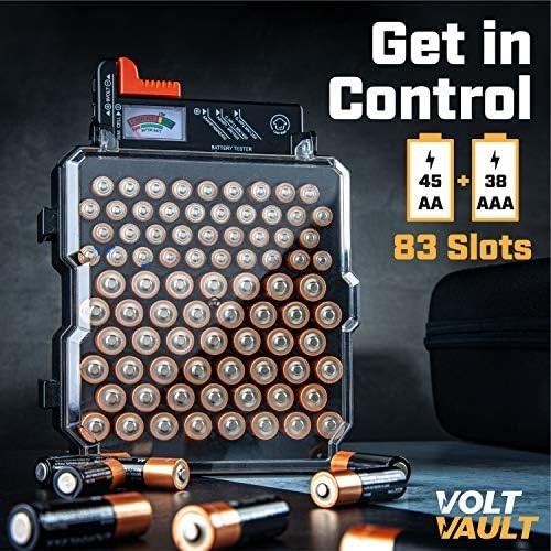 Battery Tester Checker (1 Pack w/Organizer) black