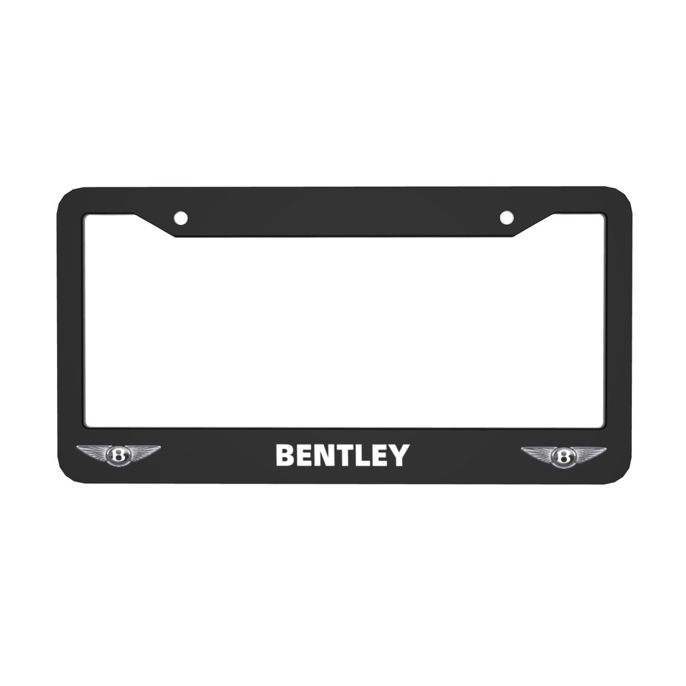 Bentley 2 Pack Aluminum Waterproof License Plate Frame Black