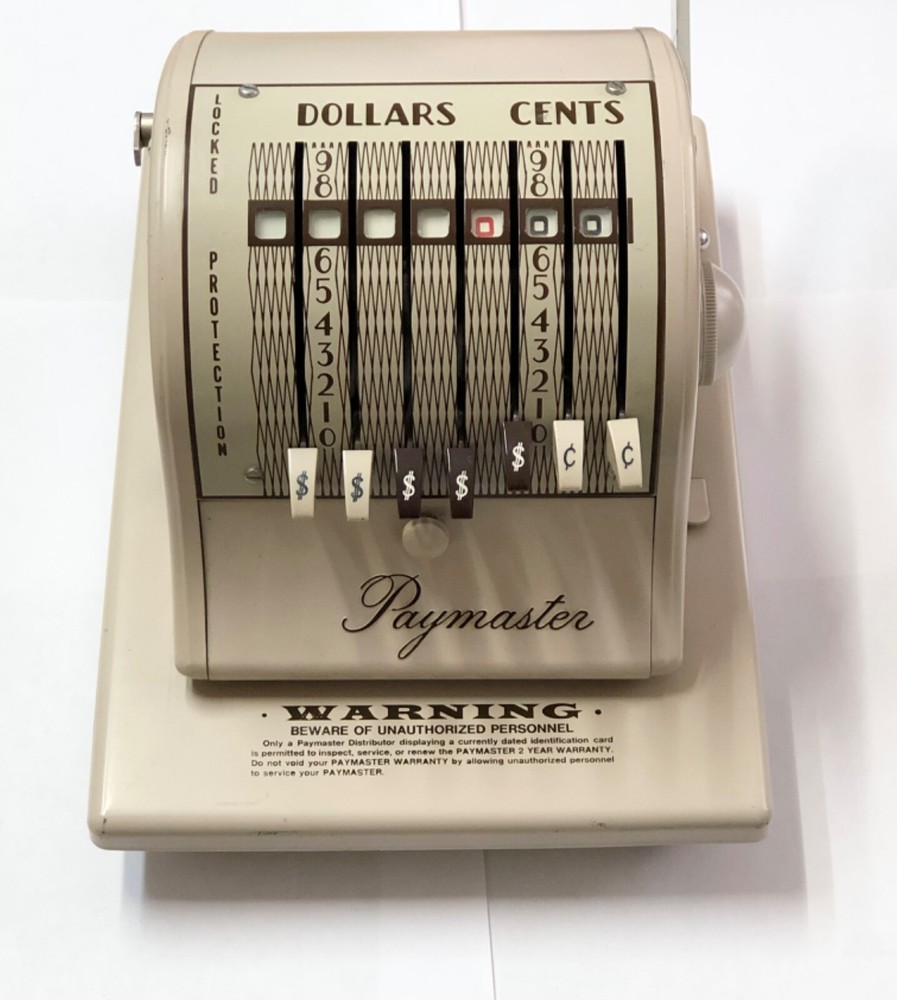 VINTAGE Paymaster S-1000 Check Writer - Beige/Brown