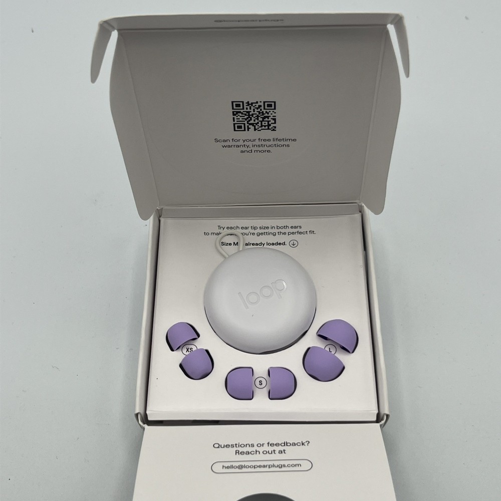 Loop Quiet 2 Ear Plugs Noise Reduction Super Soft Reusable Hearing Violet
