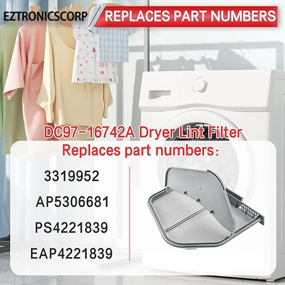 2 pack DC97-16742A Lint Filter Assembly Compatible with Samsung Dryer