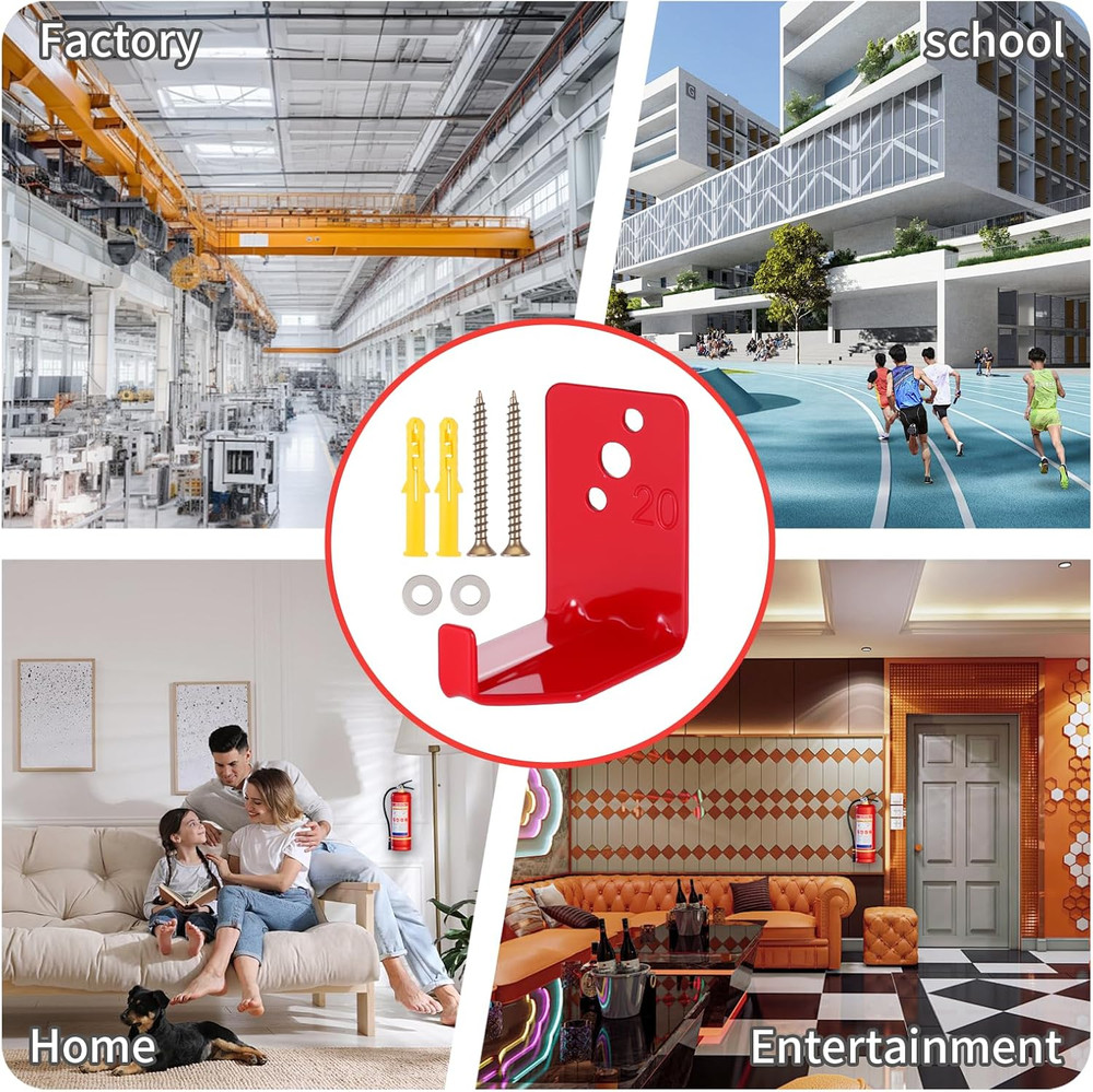 4 PCS Universal Fire Extinguisher Mount Wall Bracket, Fire Extinguisher Mounting