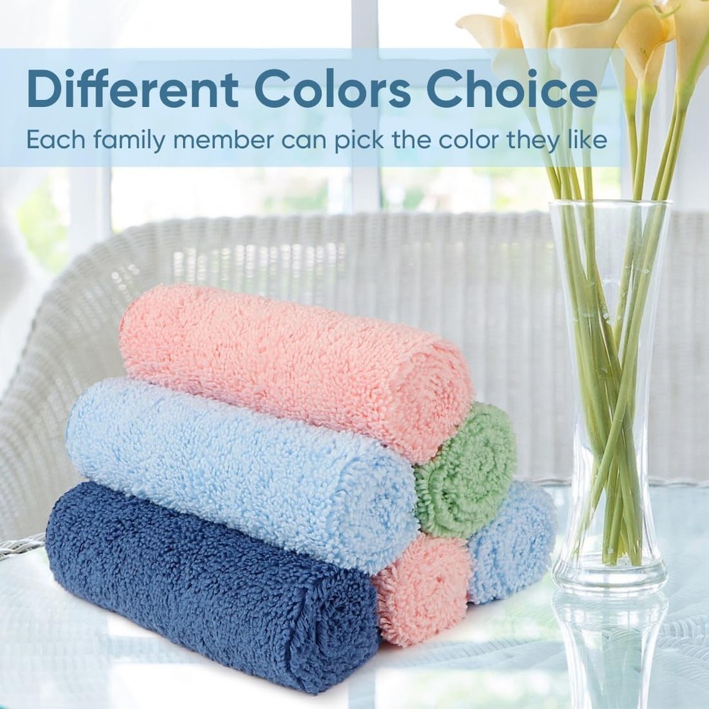 HOMEXCEL Microfiber Washcloths 12 Pack, Highly Absorbent