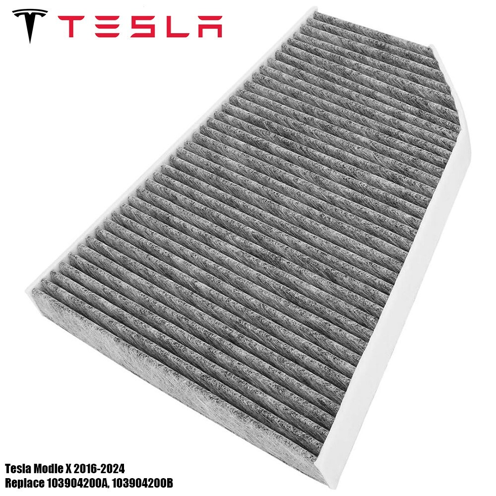 Car Cabin Air Filter Replacement with Activated Carbon for Tesla Model X Gray