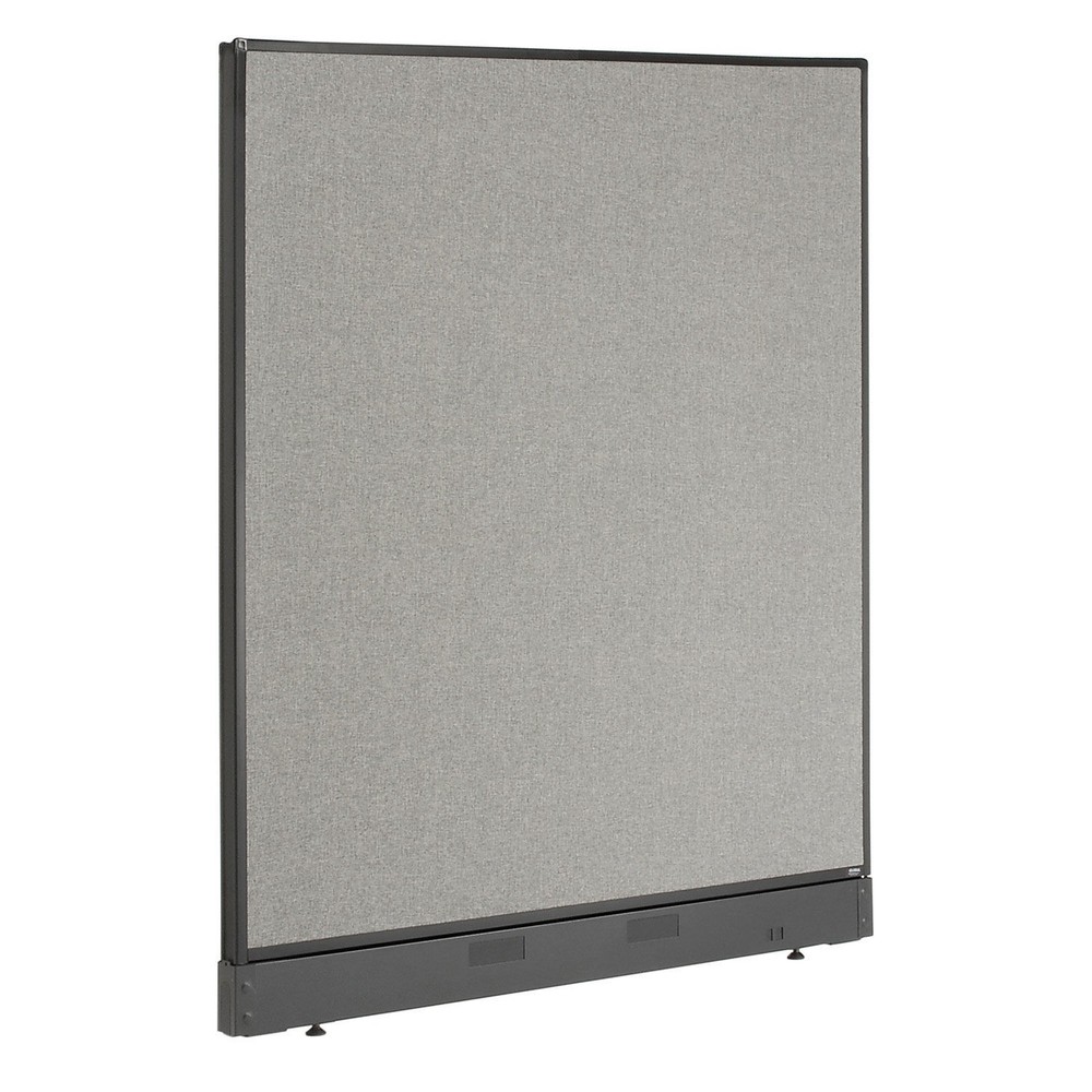 48-1/4"W x 46"H Office Partition Panel with Pass-Thru Cable Gray