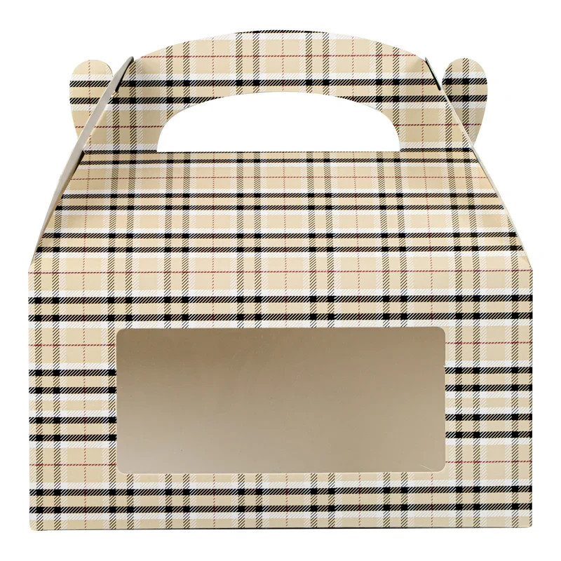 100Pcs -Restaurantware Plaid Gable Box / Take Out Container w/Window - 9.5" x 5"