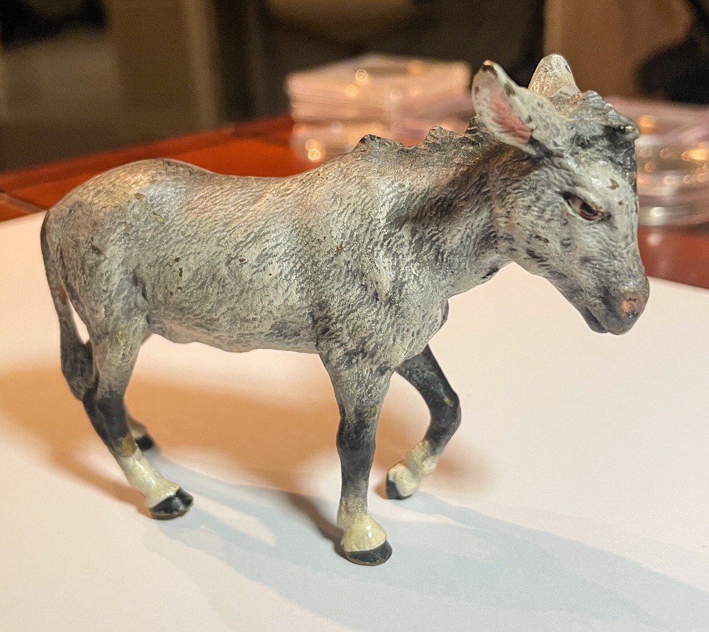 Rare Cold Painted Austrian Vienna Bronze Donkey