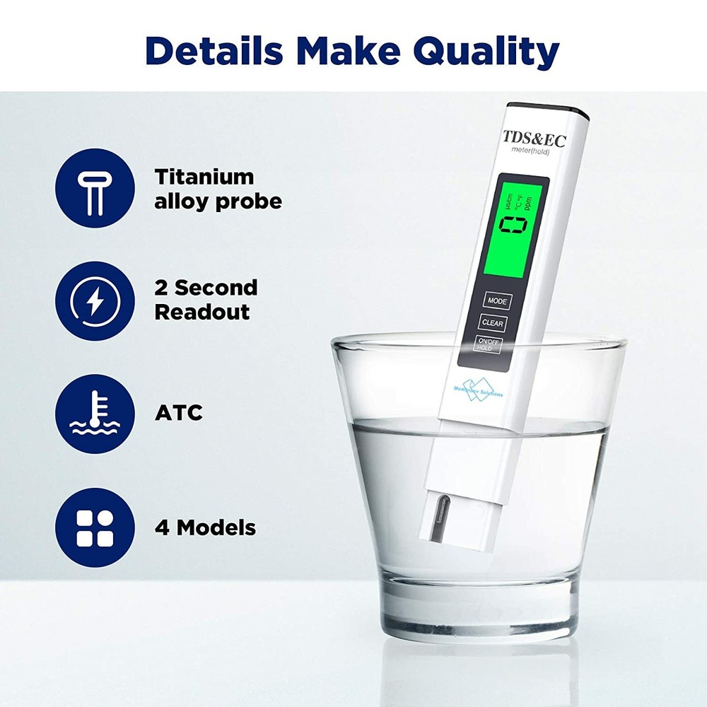 2PCS TDS Meter Digital Water Tester TDS,EC&Temperature Meter PPM Water Testing