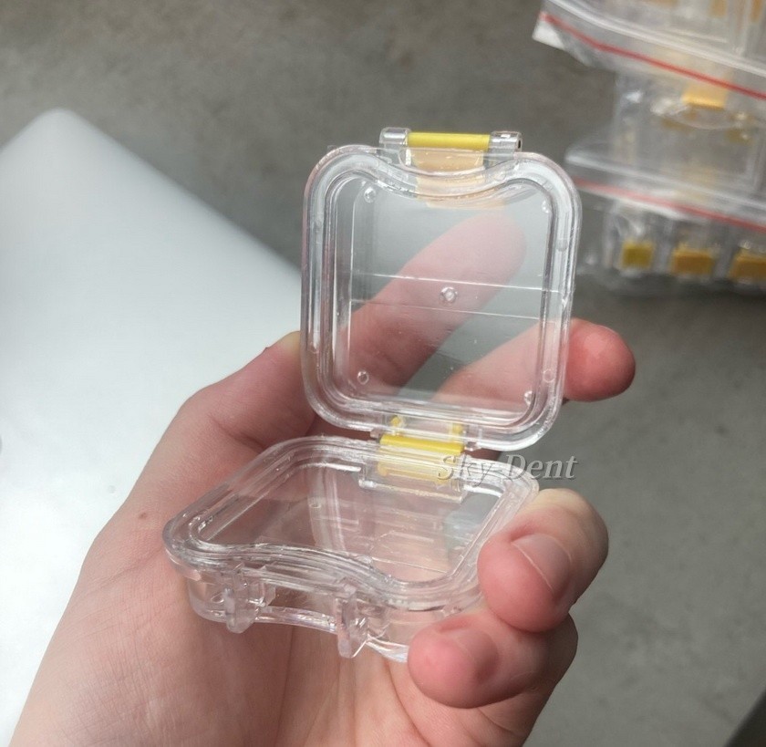 Plastic Denture Teeth Acrylic Membrane Hinged Display Case Jewelry Storage Box