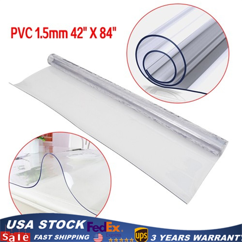 Clear Transparent PVC Plastic Tablecloth Protector Waterproof Dining Table Cover