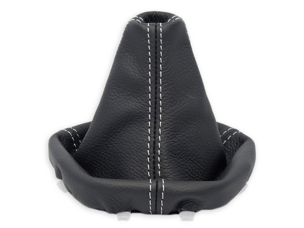 FOR FORD KA 2 2008-2016 GEAR SHIFT BOOT GAITER LEATHER STITCHING WHITE
